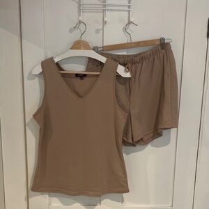 Women's Tan Sleepwear Set